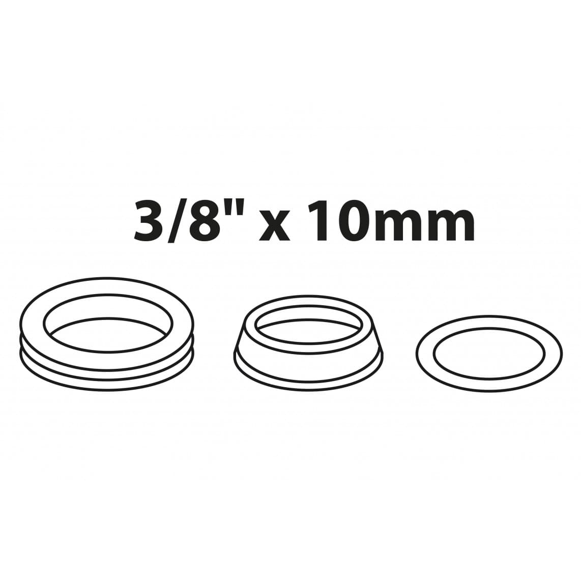 986254748 Assortiment de joints, 3/8" x 10 mmQ, pour raccord à sertir (Set 1x3)