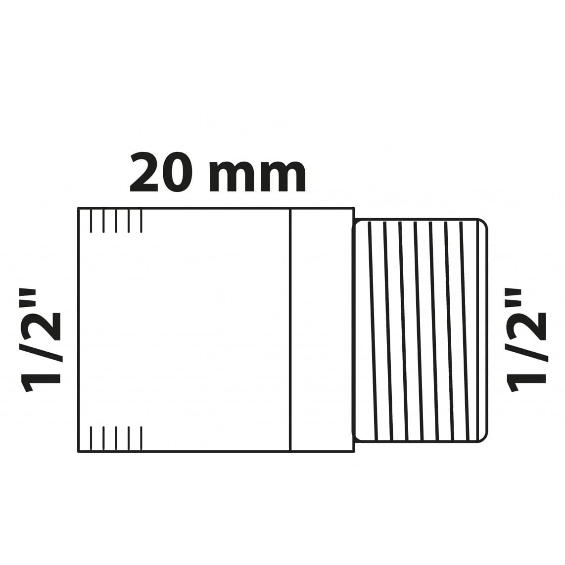 988942413 Tap extension, red brass, 1/2" x 20 mm