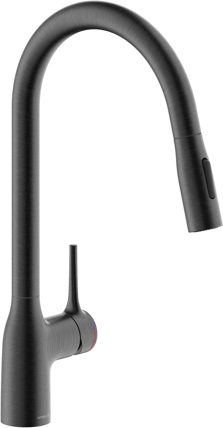 MITIGEUR CUISINE MANIA NOBILI +DOUCHETTE 2-JET GRAPHITE BROSSE