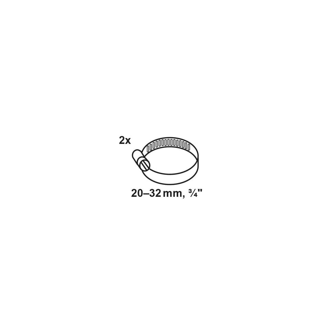 987392117 collier de serrage 9 mm Largeur de bande, galvanisé, 20 - 32 mm, pour 3/4" (2x)