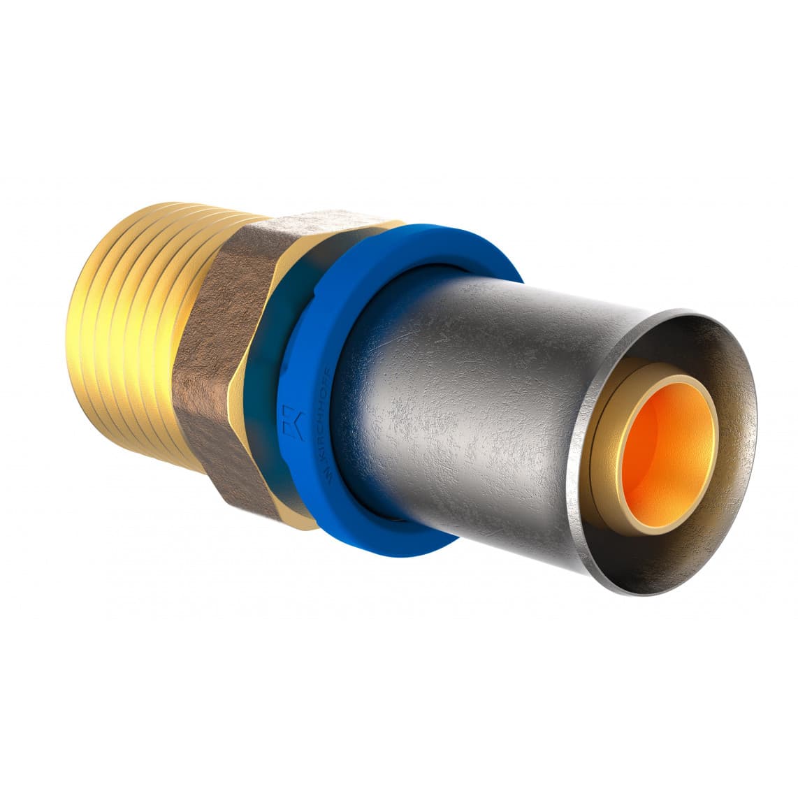 988712355 LT pièce intermédiaire, vierge, 20 mm x 3/4" M, raccord à sertir pour tube multicouche