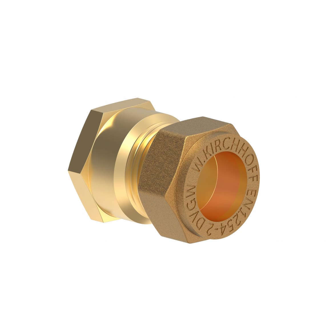 989456217 LT pièce intermédiaire, vierge, 15 mm x 1/2" F, raccord à serrer pour tube en cuivre