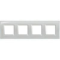 LivingLight - plaque rectangulaire 4 x 2 modules 71mm Gris givré