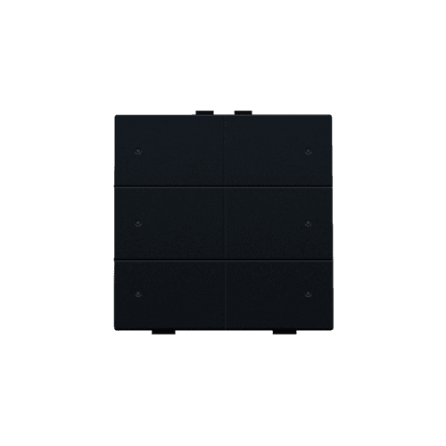Bouton-poussoir sextuple avec LED pour Niko Home Control, couleur black coated