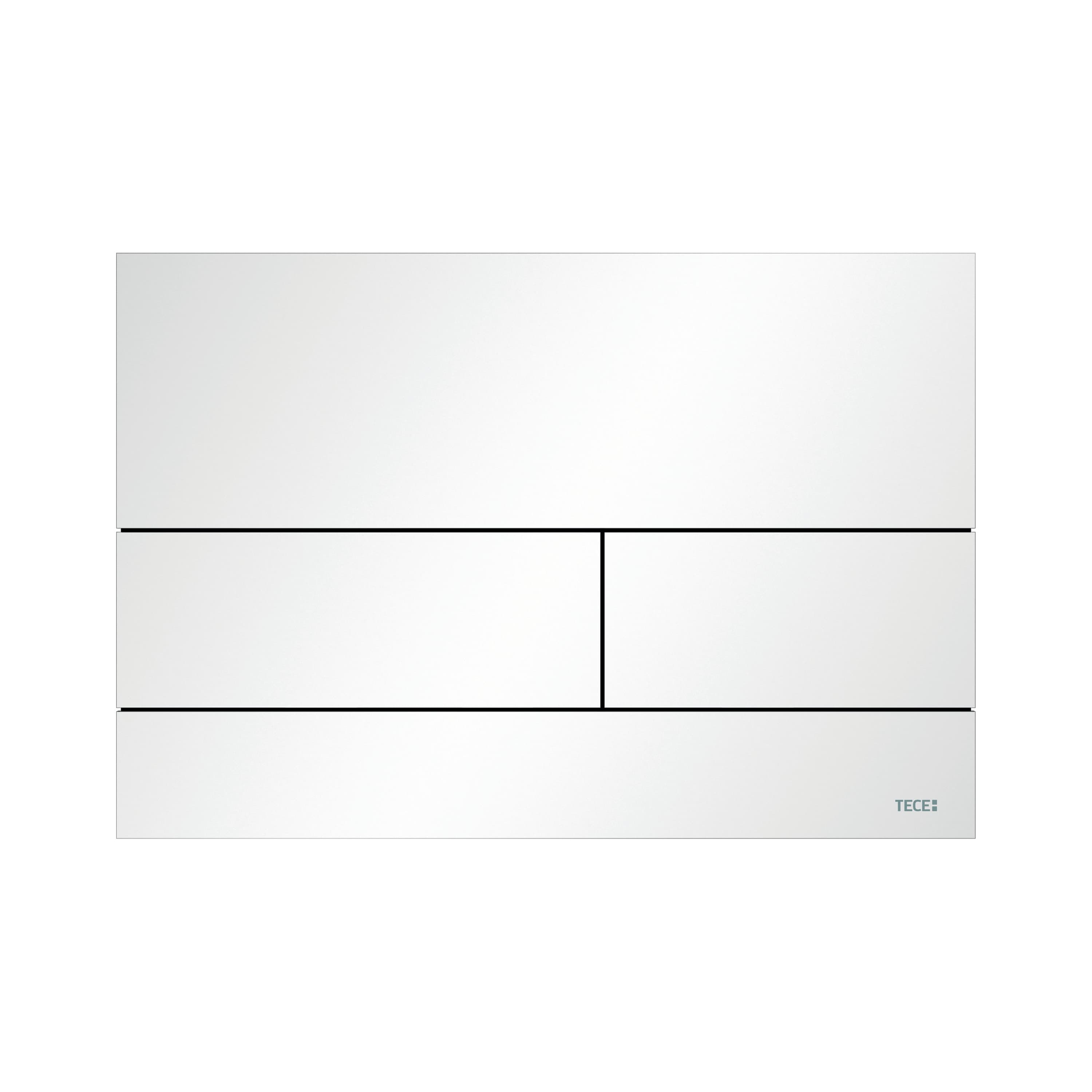 TECESQUARE II MÉTAL PLAQUE DE DÉCLENCHEMENT WC -DOUBLE CHASSE - BLANC MAT