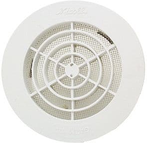 GRILLE RONDE NICOLL POUR TUBE PVC 125MM BLANCHE +MOUSTIQUAIRE