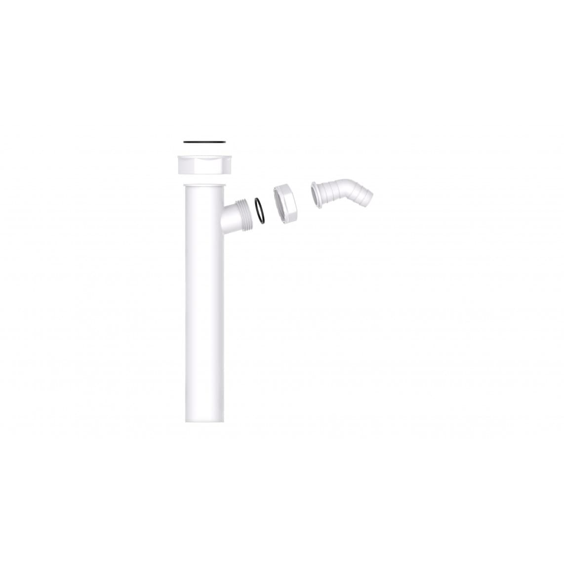 98837348 KS tube plongeur, blanc, 1 1/2" F x 250 mm, pour DN 40 mm siphon, avec 3/4" Raccordement de l'appareil
