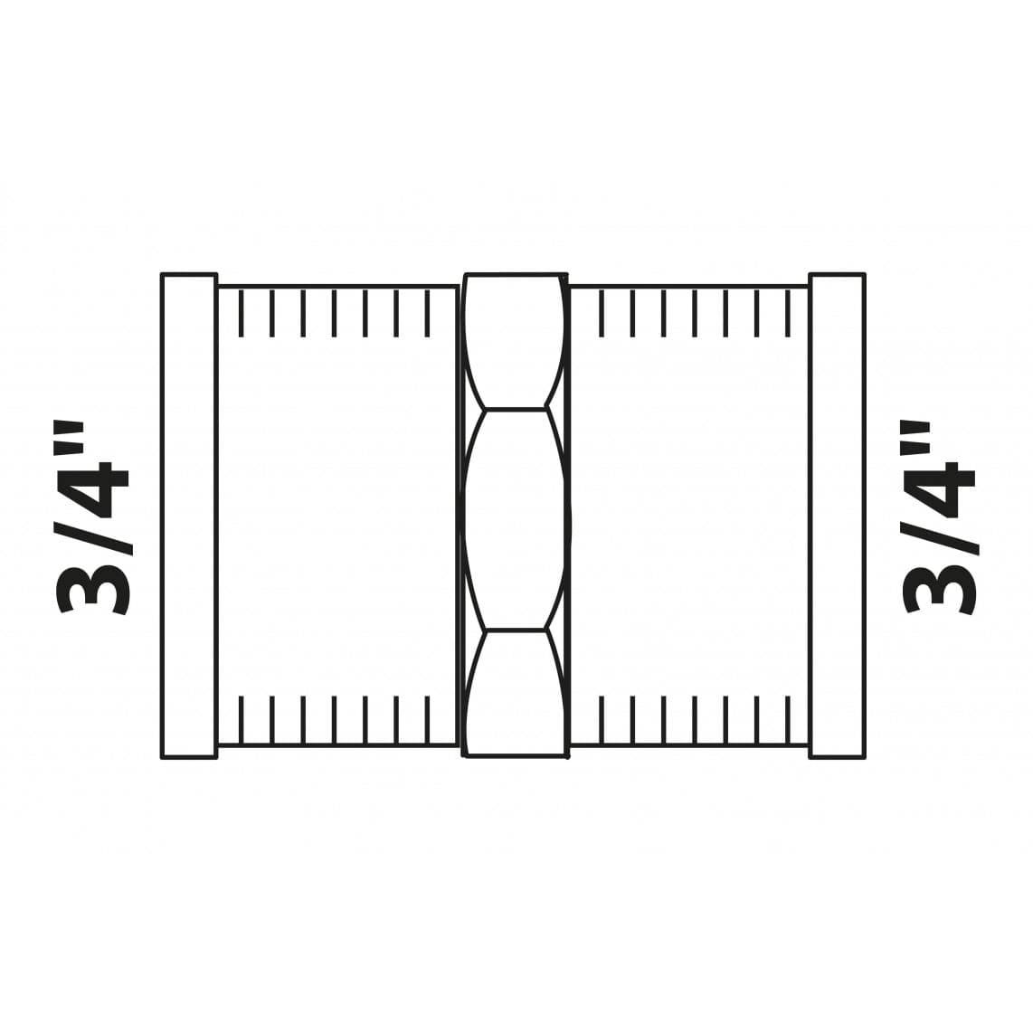 988953313 BR manchon double, vierge, 3/4" F, (3270)