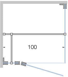 PORTE PIVOTANTE AVEC PARTI FIX+PAROI LATERAL CLOSE <100CM H 200CM BLANC MAT-TIMELESS