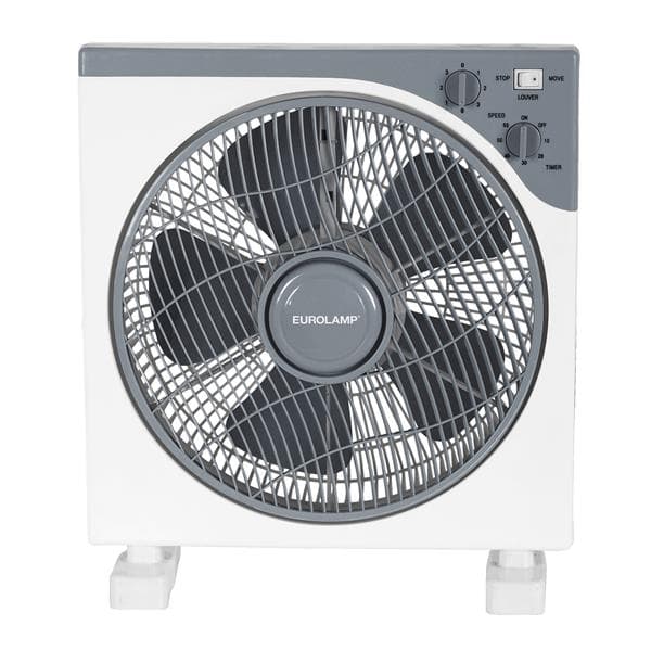 Ventilateur box carré Blanc - Gris diamètre 30 45W