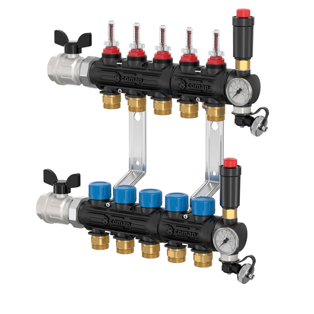 Comap collecteur synthétique 4 circuits avec debitmètre 3/4" 0- 2,5 L/min