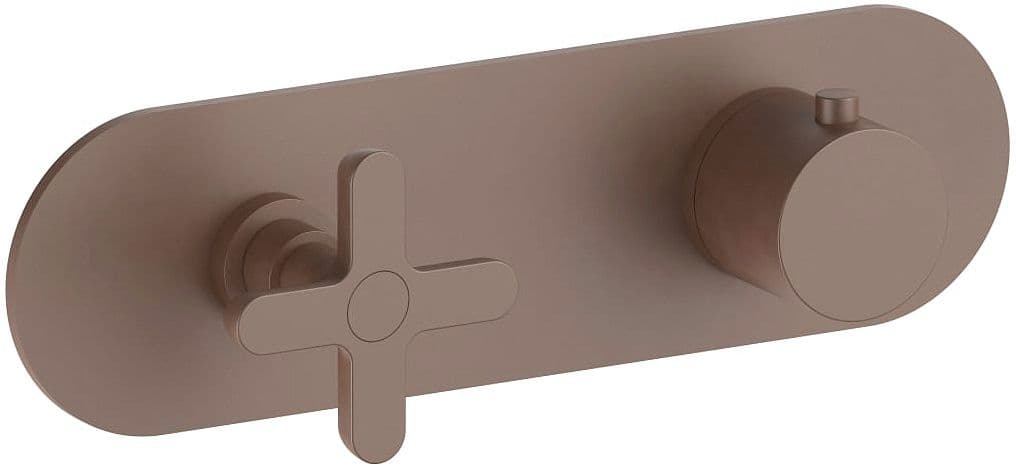 SET DE FINITION THERMOSTAT +INVERSEUR ICONA CLASSIC FANTINI HORIZONTAL MAT COPPER PVD