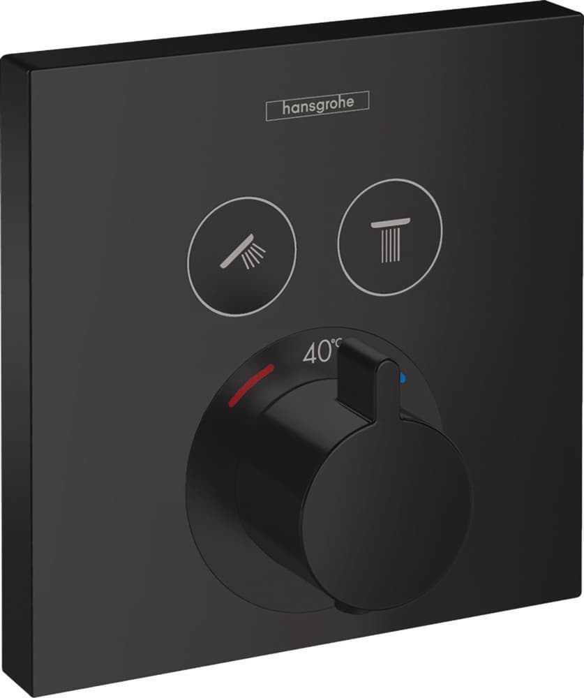 Hansgrohe ShowerSelect thermostatique mural encastré 2 systèmes noir mat
