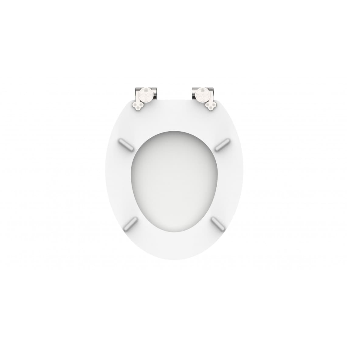 84100 WC-bril met houtkern WHITE, met valrem