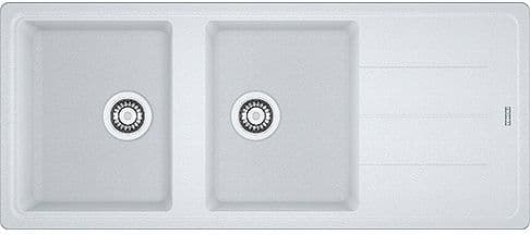 EVIER A ENCASTRER BASIS FRANKE 2 BAC+EGOUTTOIR 116X50 METAL BLANC