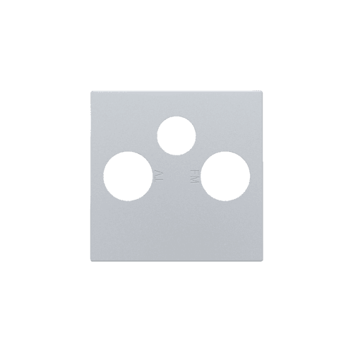 Set de finition pour 2 connexions coaxiale simples pour TV, FM et une connexion satellite, couleur sterling coated