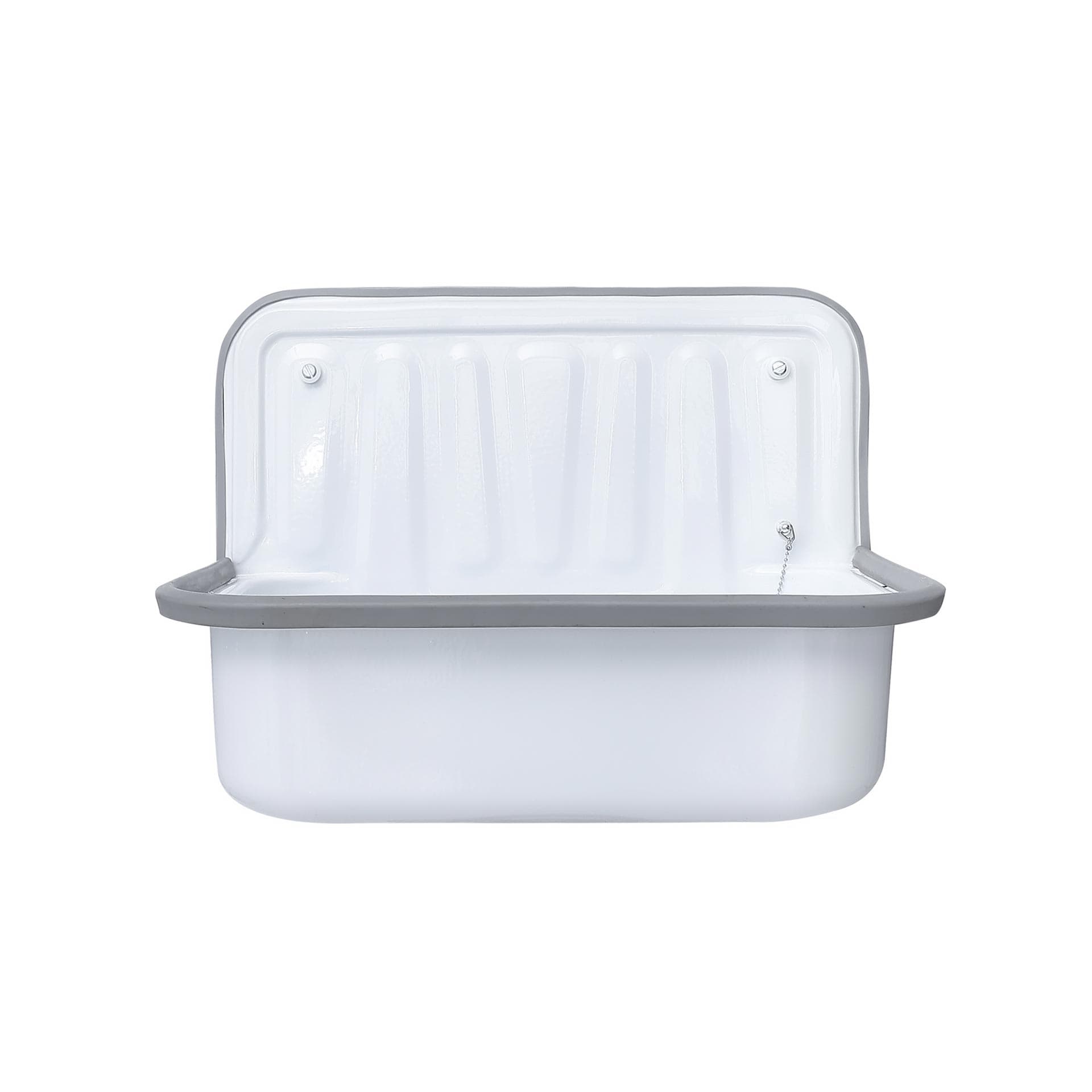 Bidet with Washbasin – With Faucet and Chain – Steel Sheet – 37x50,5x33 cm – Gloss White