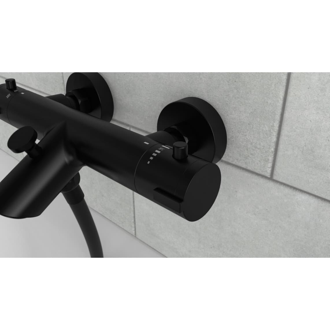 52476 LONDON Mitigeur thermostatique bain/douche, noir mat