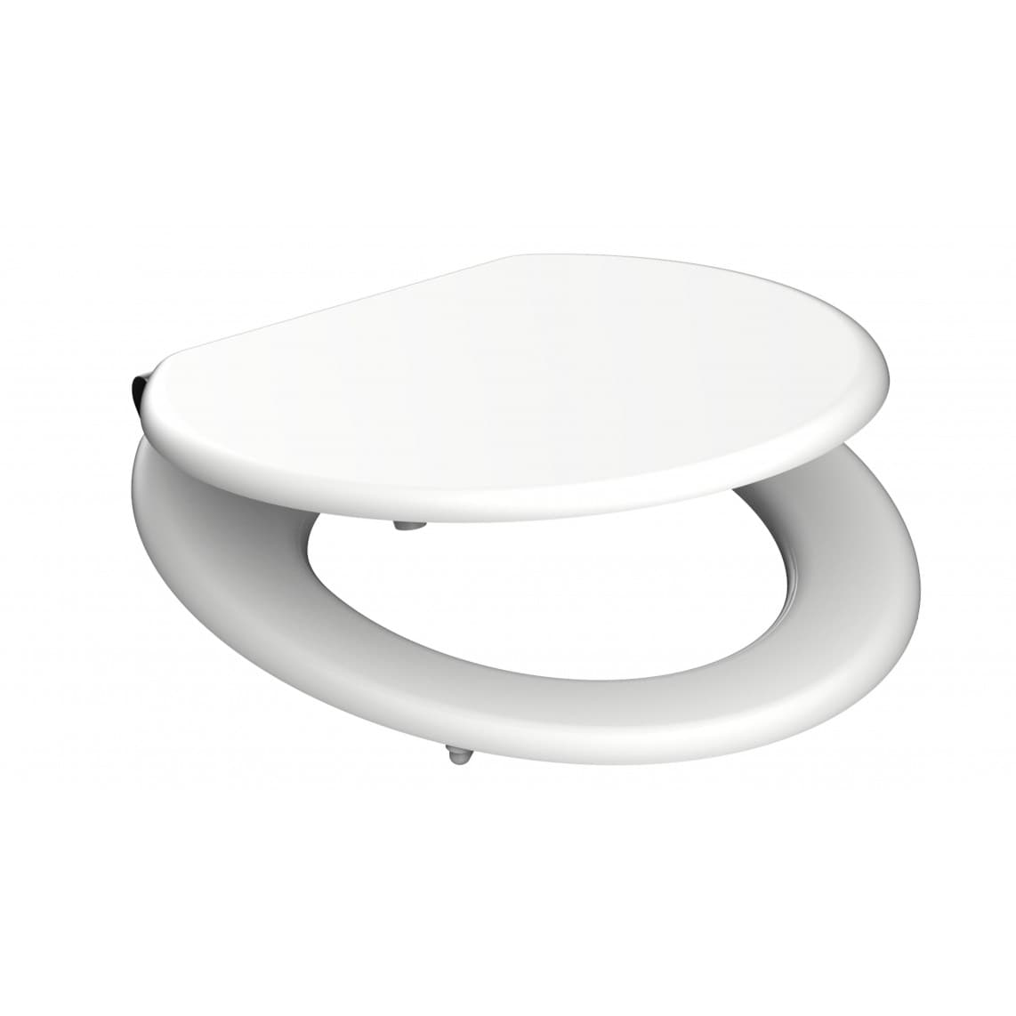 84100 WC-bril met houtkern WHITE, met valrem
