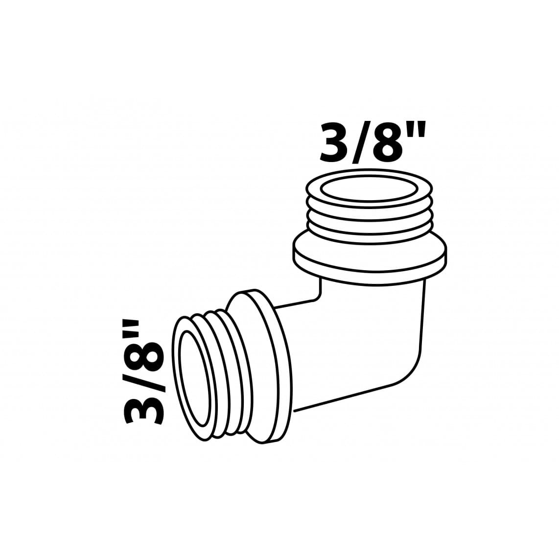 989395155 LT coude 90°, chromé, 3/8" M