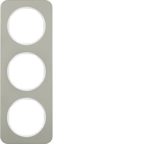 Plaque de recouvrement 3 postes Berker R.1 Inox / Blanc polaire