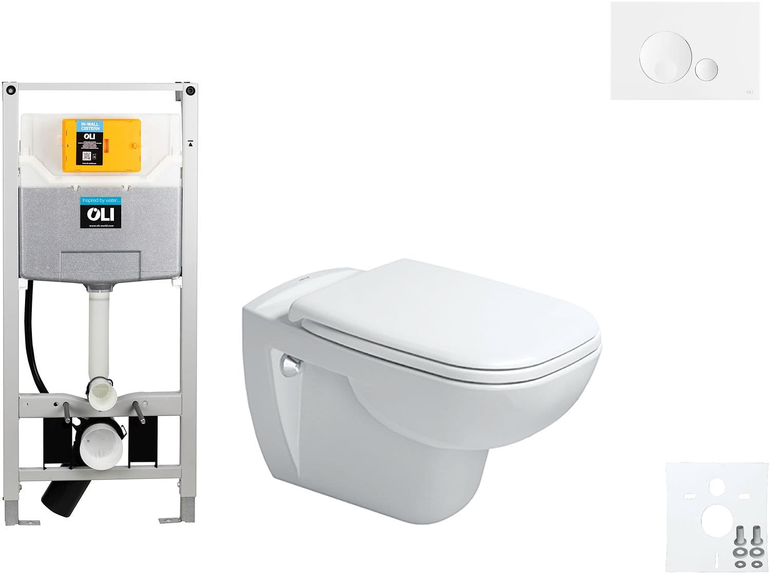 WALLFIX OLI WC SUSPENDU D-CODE DURAVIT CODE SOFT-CLOSE GLOBE BLANC