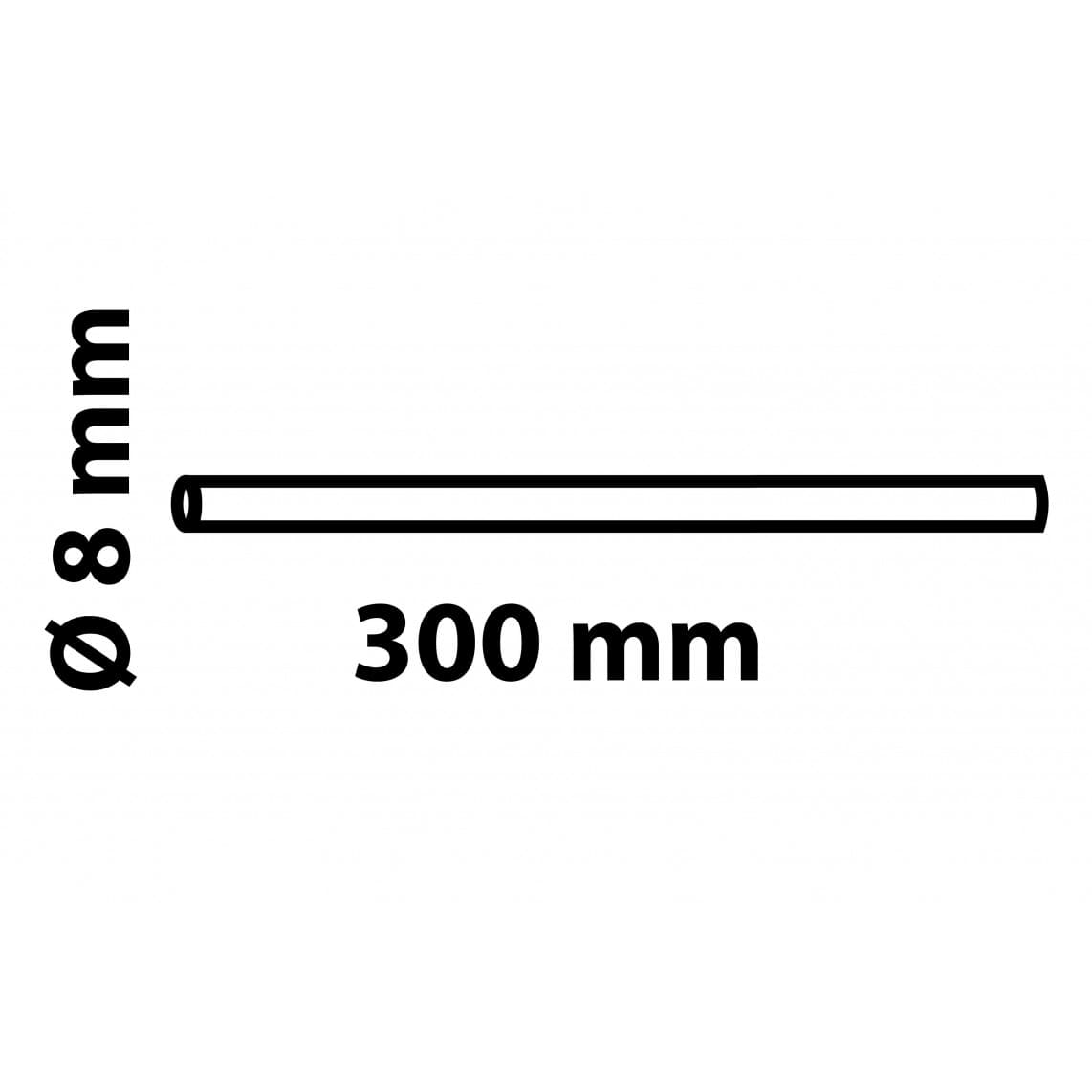 98627044 CU Tube de raccordement 300 mm, chromé 8 mm