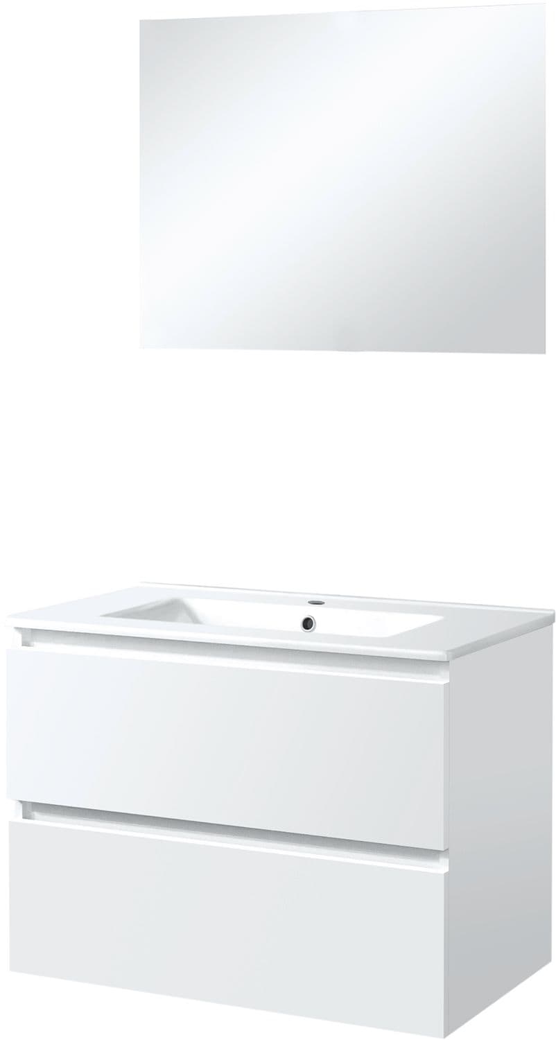 MEUBLE ICE SOLO MIROIR SANS ECLAIRAGE 80CM BLANC BRILLANT
