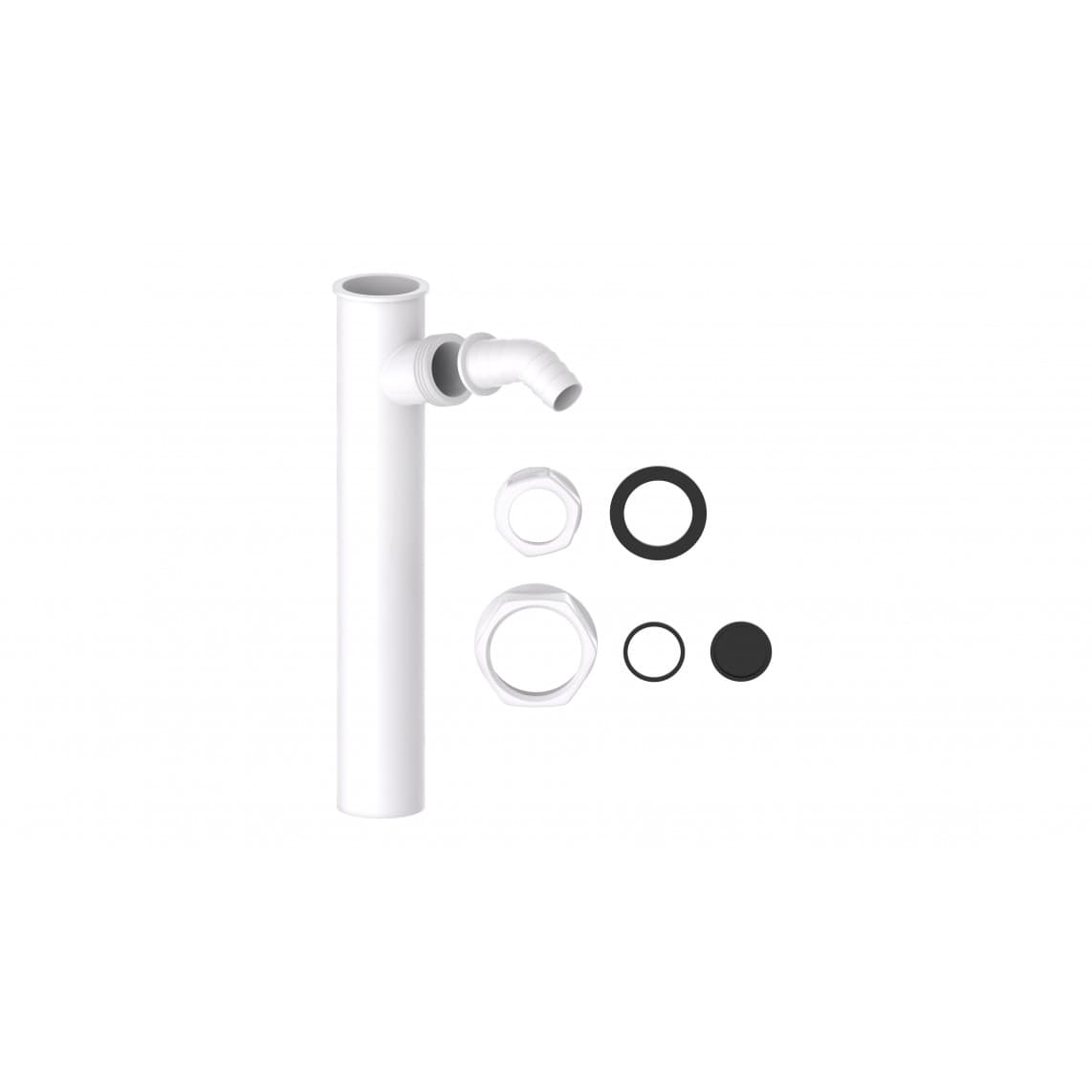 98837348 KS tube plongeur, blanc, 1 1/2" F x 250 mm, pour DN 40 mm siphon, avec 3/4" Raccordement de l'appareil
