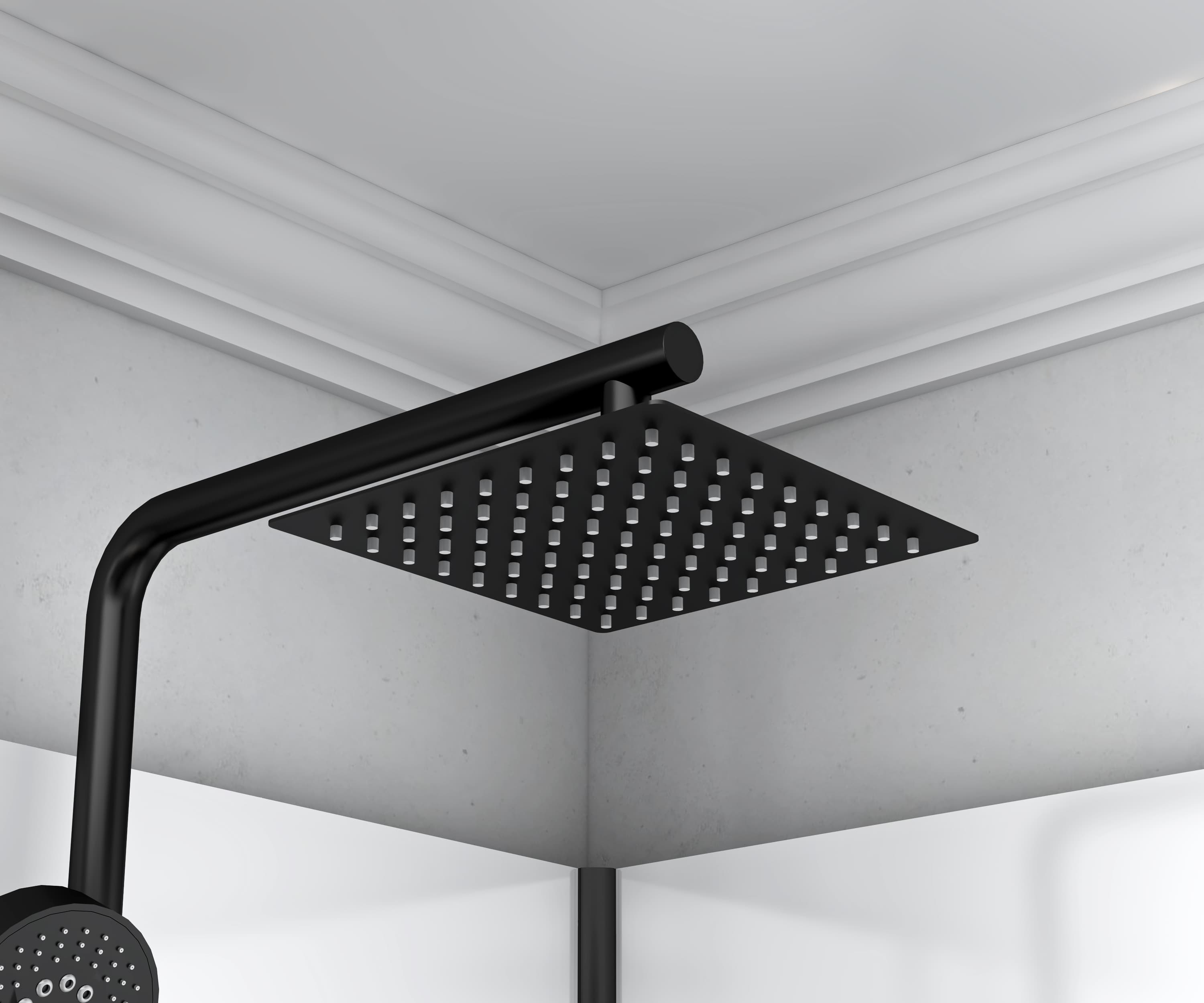 MARANI CABINE DE DOUCHE COMPLÈTE AVEC PORTE PIVOTANTE - RÉVERSIBLE - 90X225X90 CM - NOIR MAT - VERRE FUMÉ GRIS