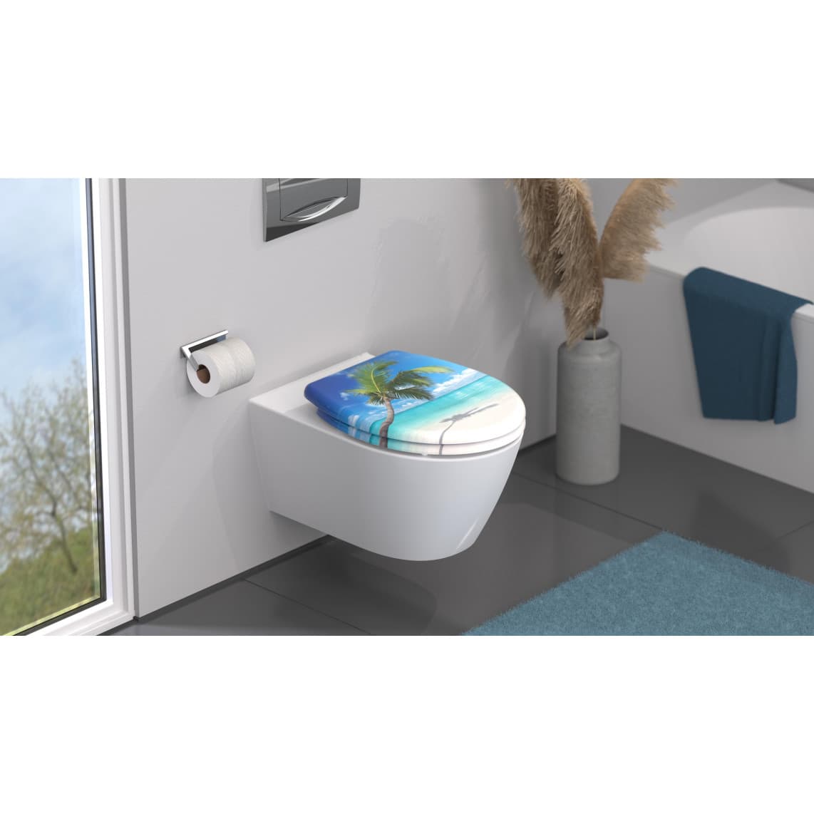82363 abattant WC en Duroplast CARRIBEAN, avec frein de chute et déclipsable