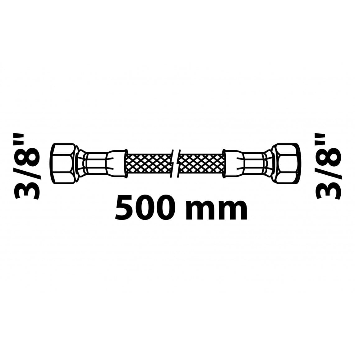 98627788 Tuyau de raccordement flexible 500 mm, 3/8" F x 3/8" F