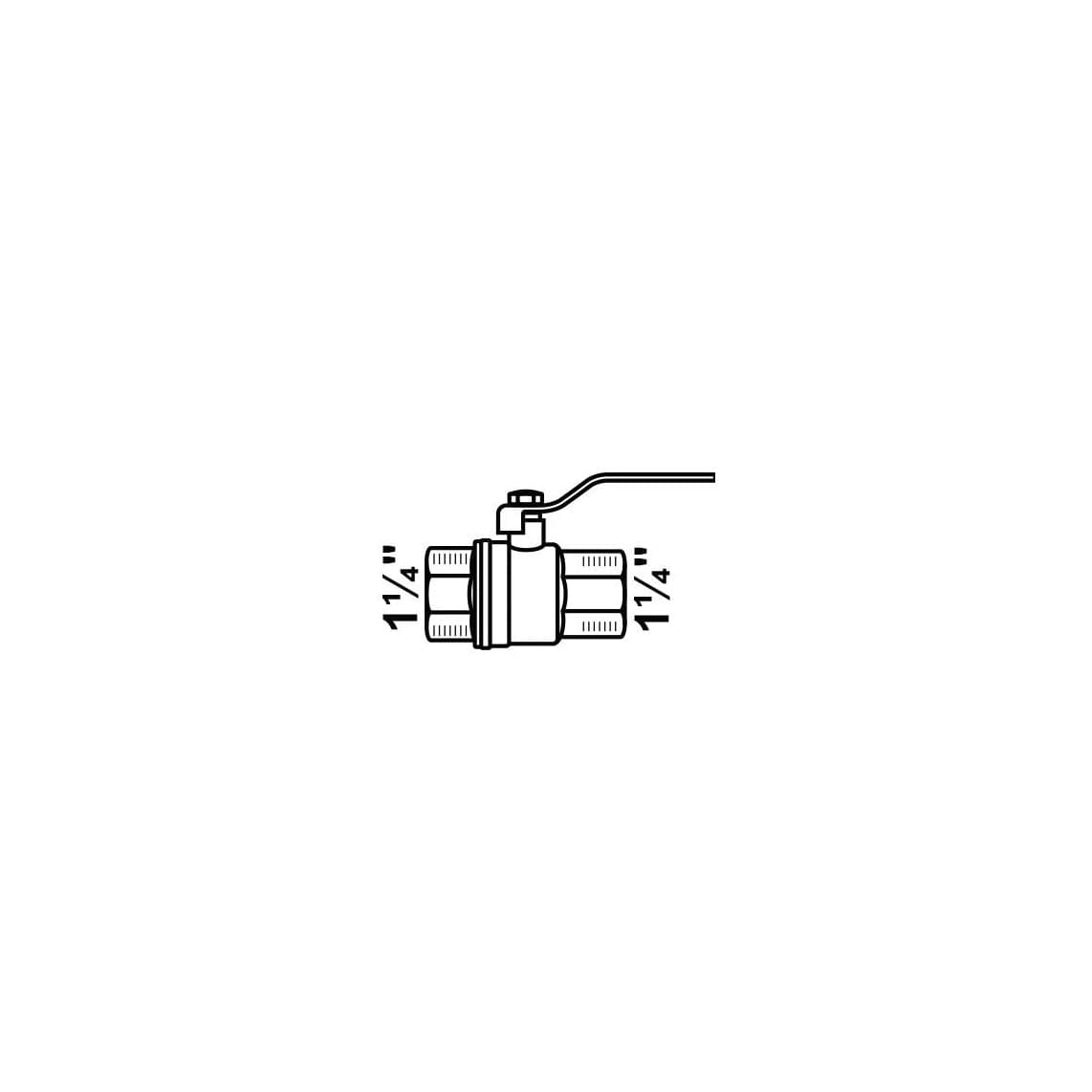988599855 Ball valve, nickel, 1 1/4" female, DIN-thread