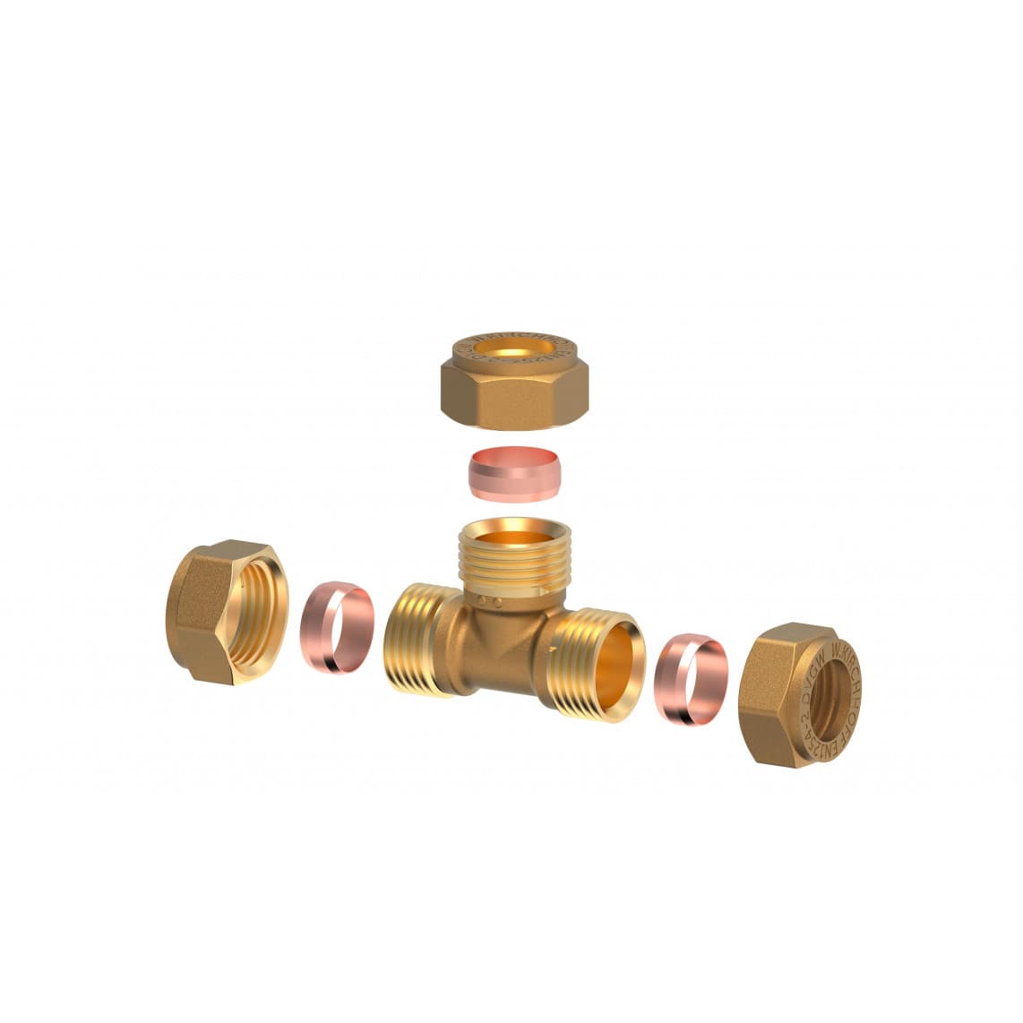 989453117 LT pièce en T, vierge, 12 mm, raccord à serrer pour tube en cuivre