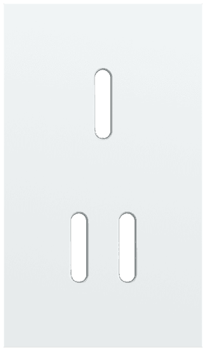 Plaque de recouvrement double, verticale 60 mm d'entraxe, pour une fonction de commutation simple et une double, Niko Rocker steel white coated