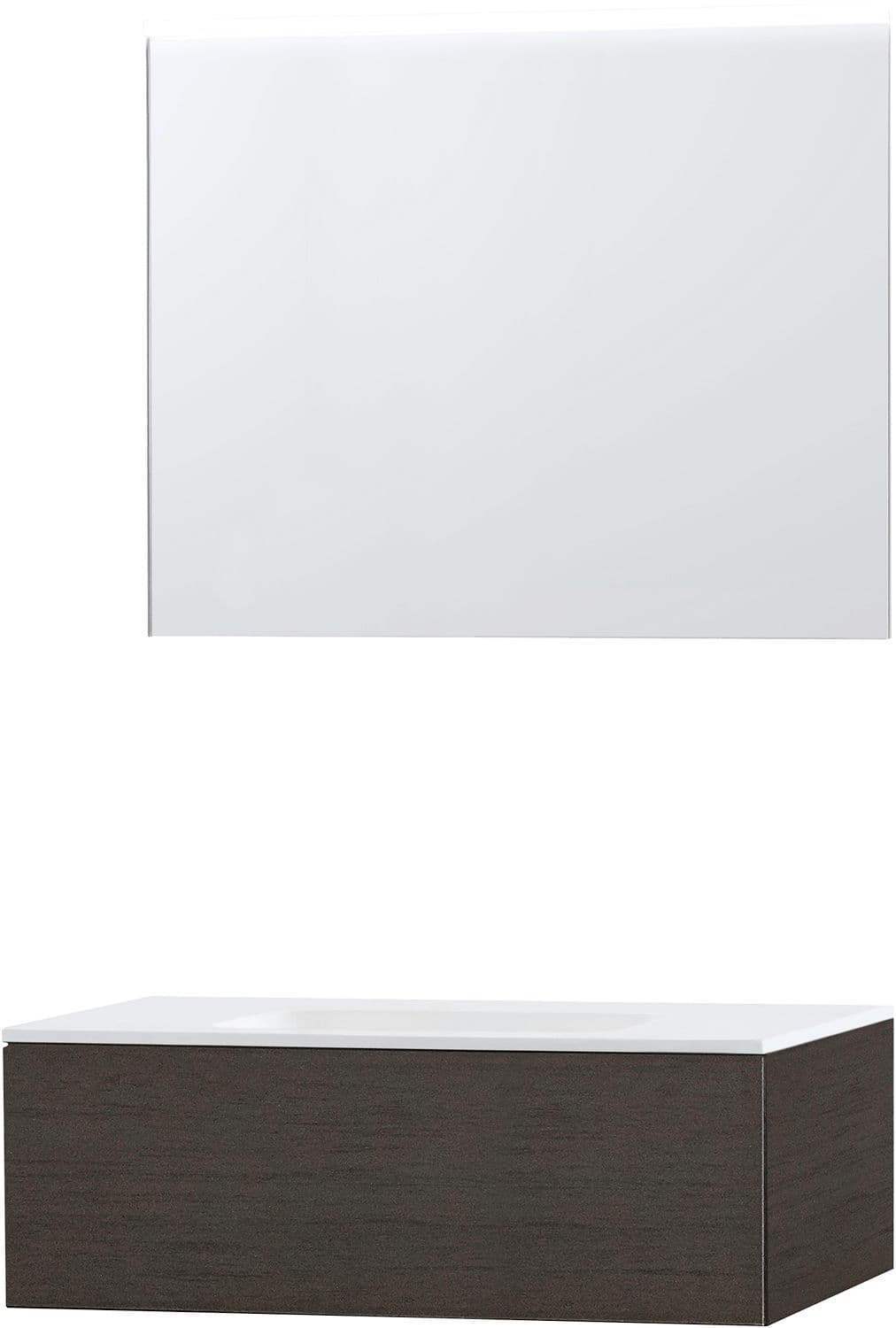 MEUBLE PURO SOLO WENGE 90 1 LADE SOLID MOLTO MIROIR