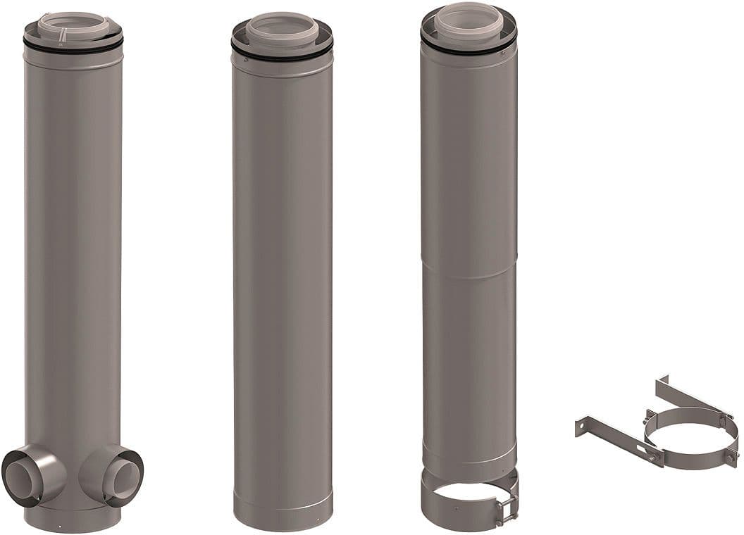 KIT ETAGE CLV PP/GALVA 2 CHAUDIERES 90° 125/200 UBBINK