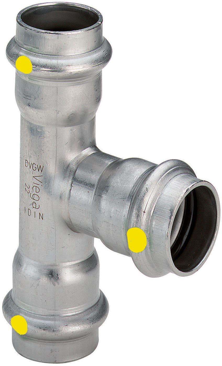 T 22MM SANPRESS INOX GAZ VIEGA