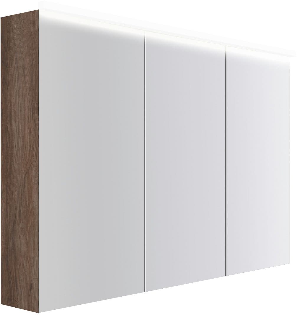 ARMOIRE TOILETTE COFFEE 3 PORTES 1200MM 4250K NOYER DECOR VELOURS