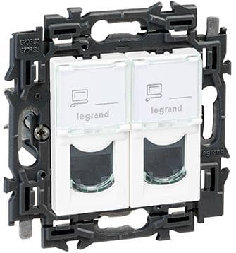 Valena prise 2 x RJ45 cat6 UTP appareil complet Blanc à griffes