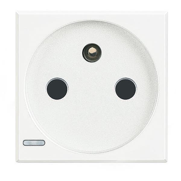 Axolute prise 2 pôles + T 16A 250V bornes automatiques 2 modules Blanc