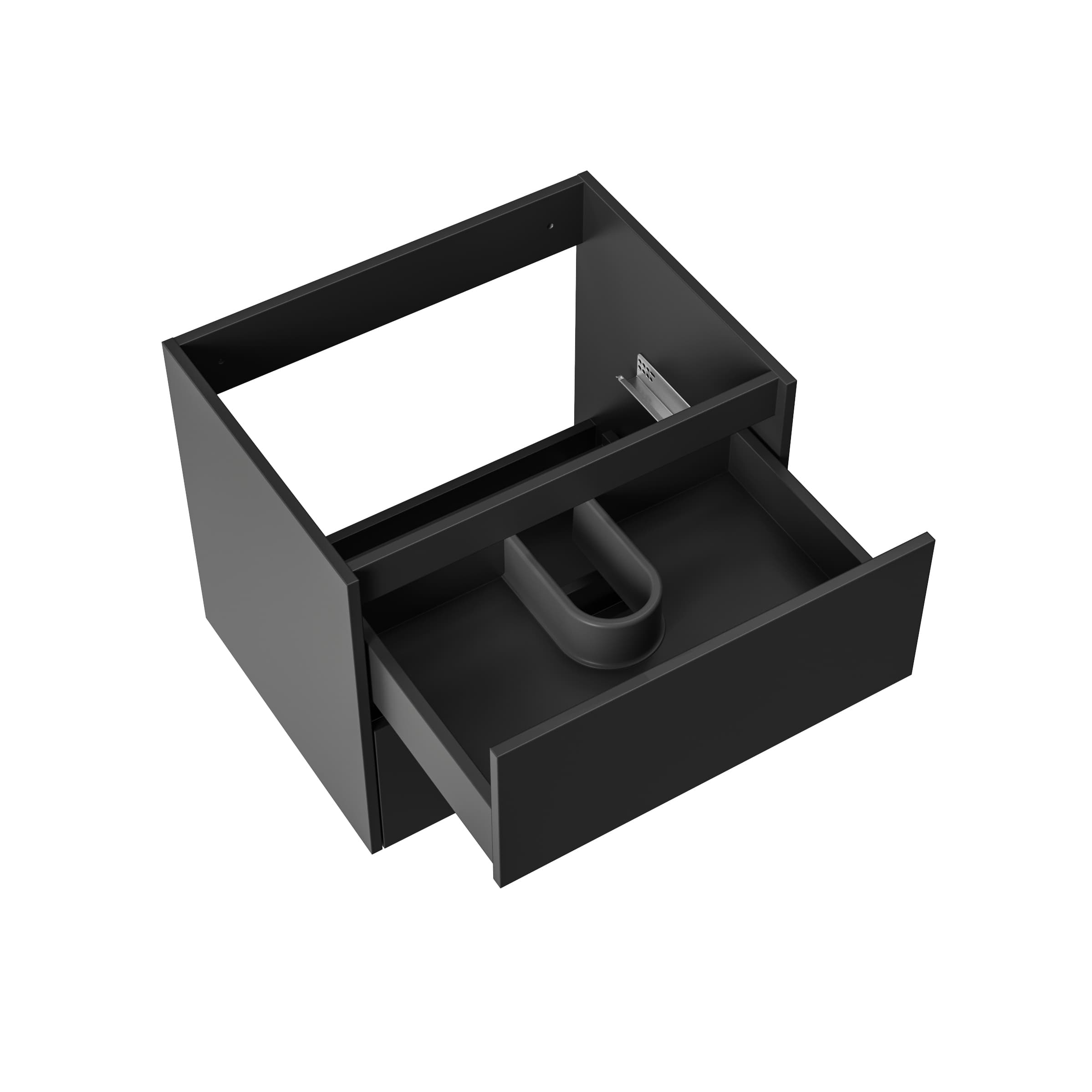ALONI hayat meuble sous-vasque - 2 tiroirs - sans poignee - soft close – 59,5X50X45 cm - Noir mat