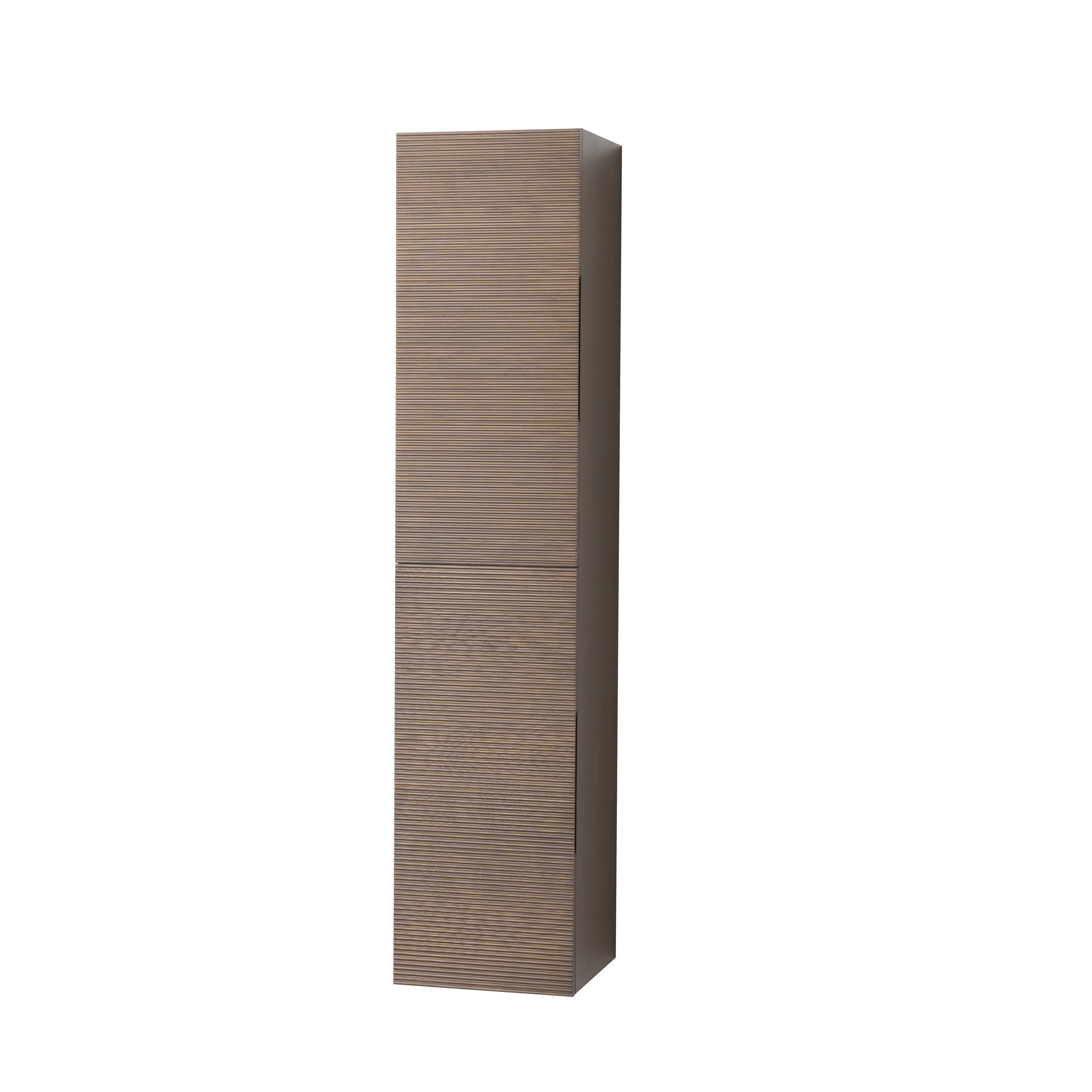 Layda colonne - 2 portes - sans poignées - soft close - réversible - 35X160X35 cm - Noyer foncé
