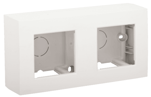 Kit de montage en saillie double pour deux fonctions encastrées, couleur white