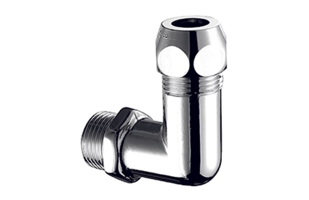 Schell raccord d'alimentation avec filet extérieur coudé 1/2"M x D 10 laiton