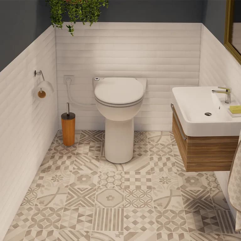 WC SUR PIED+SIEGE+BROYEUR SANICOMP.43 ECO BLANC