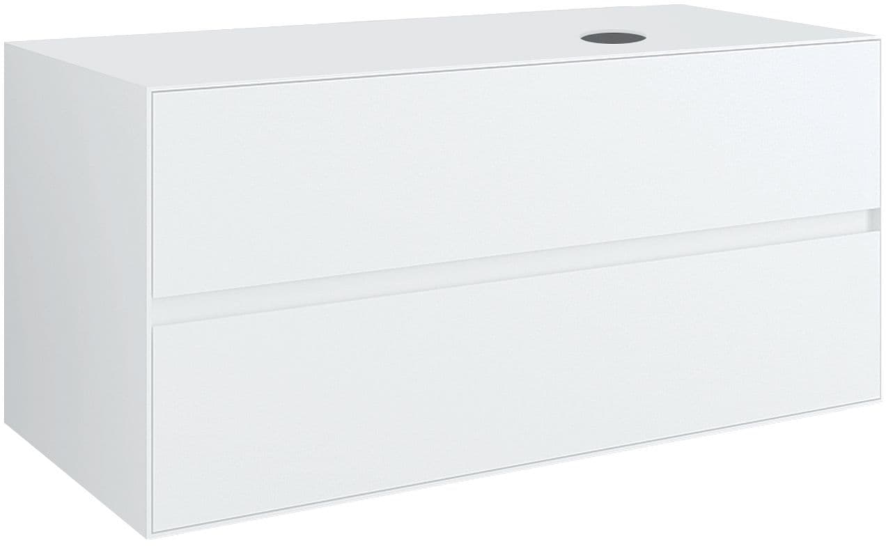 SOUS MEUBLE 2 TIROIRS+ TABLET POUR LAVABO A POSER DROITE TENSO 120CM TENSO SANS TROU ROBINET BLANC