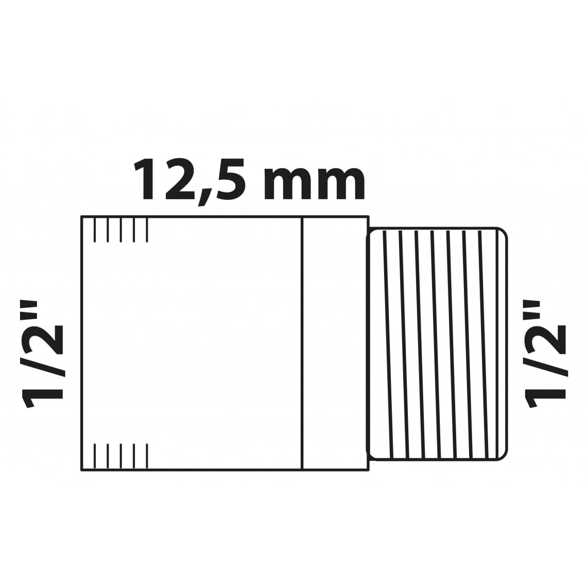 988942213 BR extension de robinet, vierge, 1/2" x 12,5 mm, (3525)