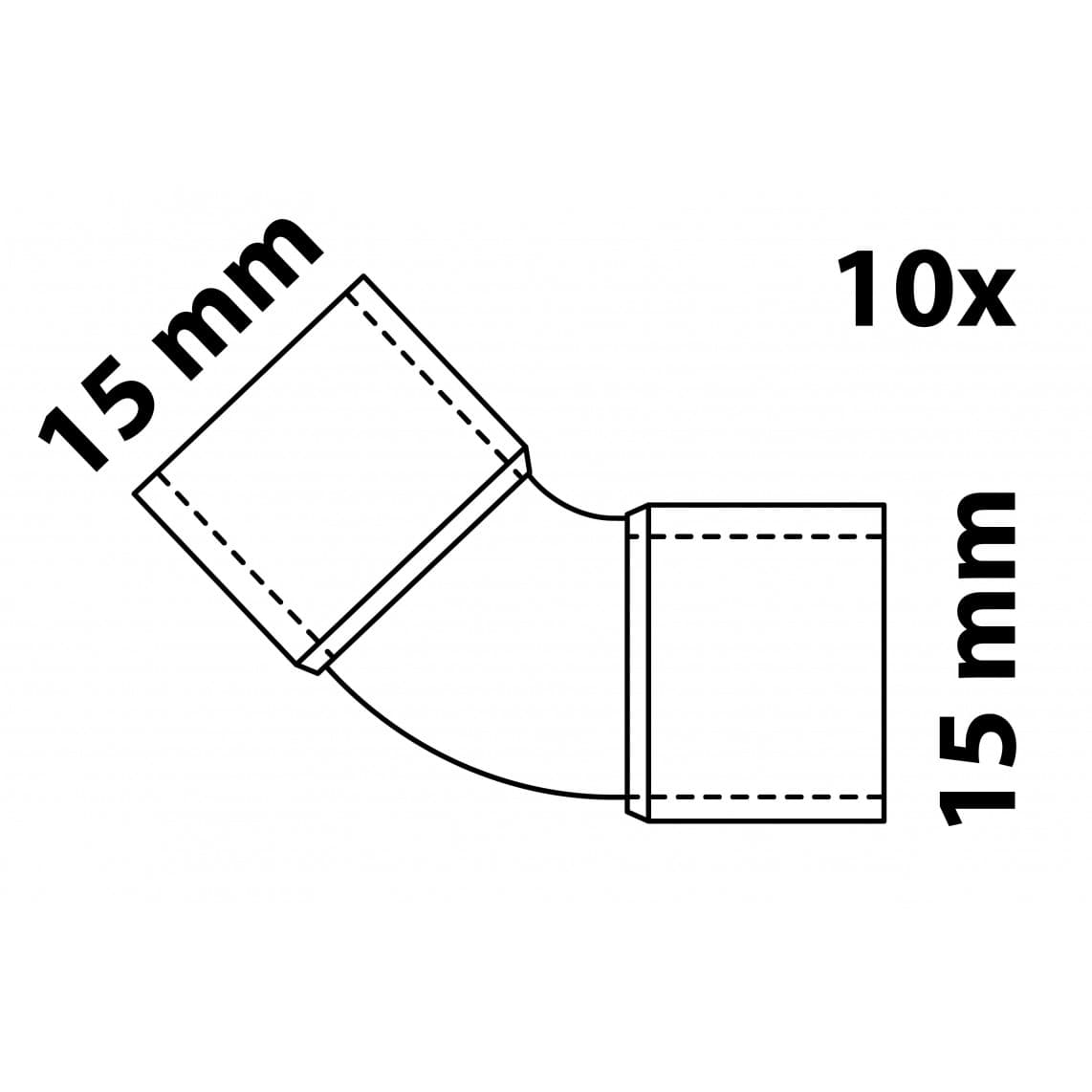 98911760 CU arc 45°, vierge, 15 mm, 2 manchons (5041) (10x)
