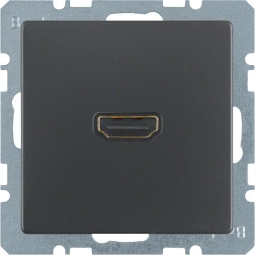 Prise Hdmi Berker Q.1 / Q.3 Anthracite, Velours